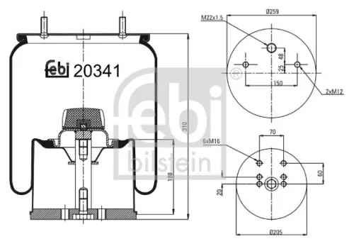 1x Bellow, air suspension