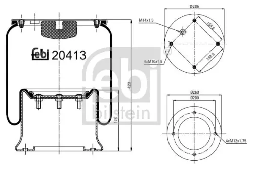 1x Bellow, air suspension
