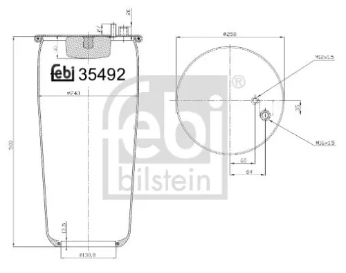 1x Bellow, air suspension