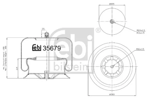 1x Bellow, air suspension