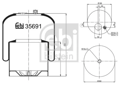 1x Bellow, air suspension