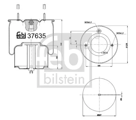 1x Bellow, air suspension