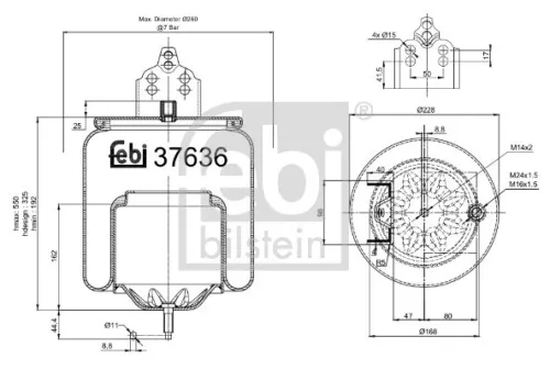 1x Bellow, air suspension