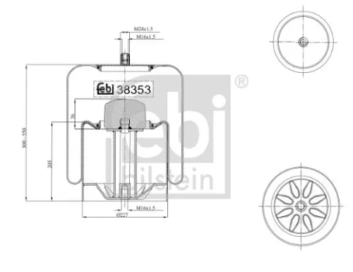 1x Bellow, air suspension