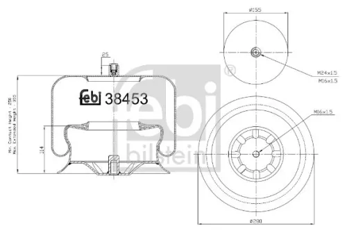 1x Bellow, air suspension