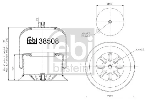 1x Bellow, air suspension