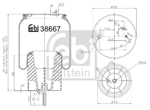 1x Bellow, air suspension