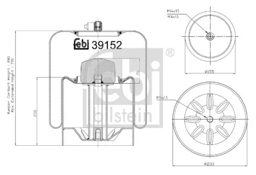 1x Bellow, air suspension