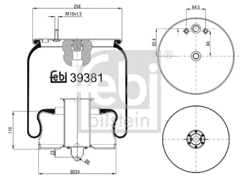 1x Bellow, air suspension