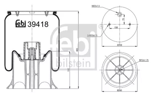1x Bellow, air suspension