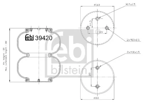 1x Bellow, air suspension