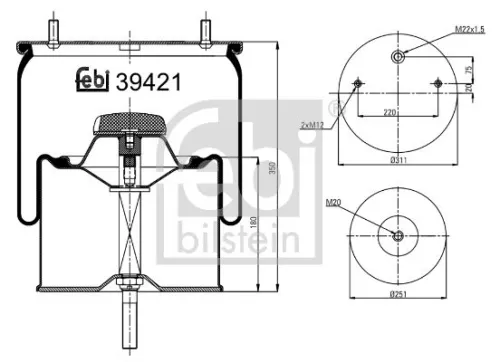 1x Bellow, air suspension
