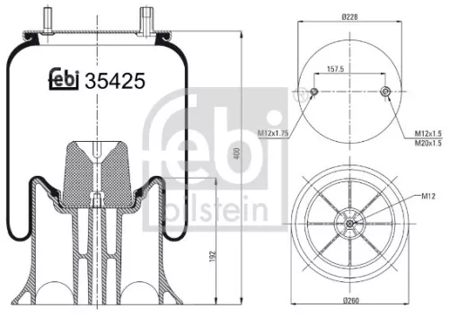 1x Bellow, air suspension