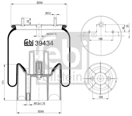 1x Bellow, air suspension