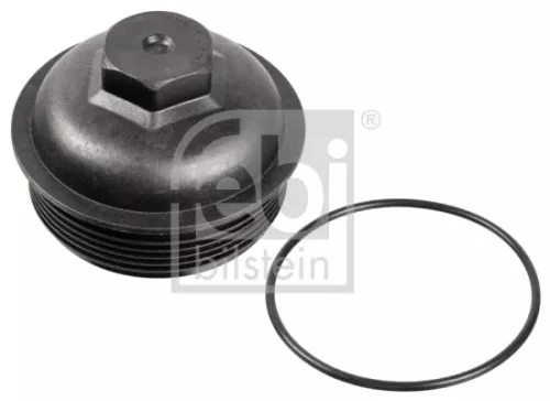 1x Cap, oil filter housing