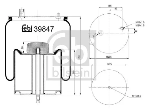 1x Bellow, air suspension
