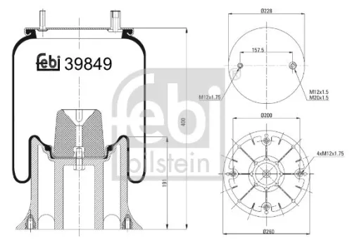 1x Bellow, air suspension