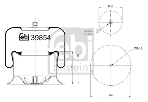 1x Bellow, air suspension