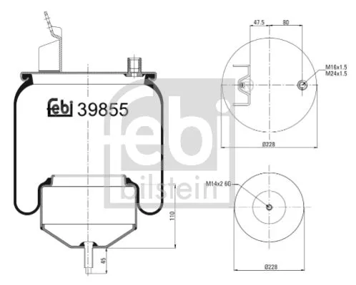 1x Bellow, air suspension