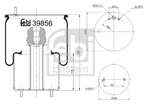 1x Bellow, air suspension