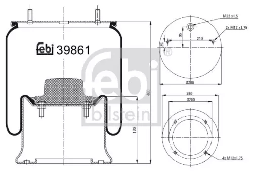 1x Bellow, air suspension