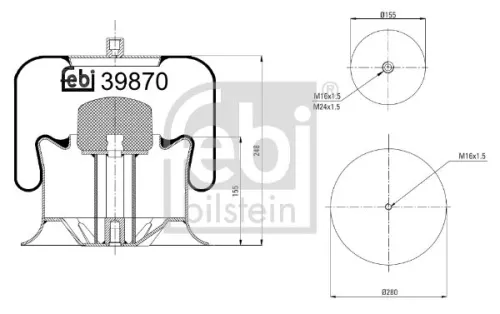 1x Bellow, air suspension