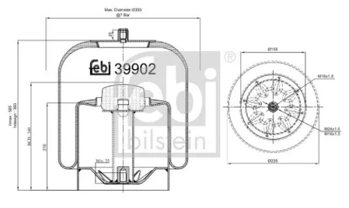 1x Bellow, air suspension