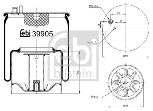 1x Bellow, air suspension