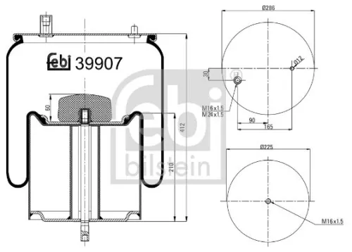 1x Bellow, air suspension