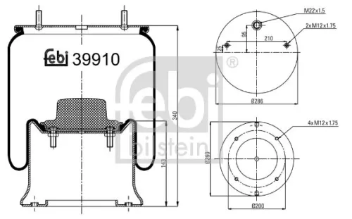 1x Bellow, air suspension