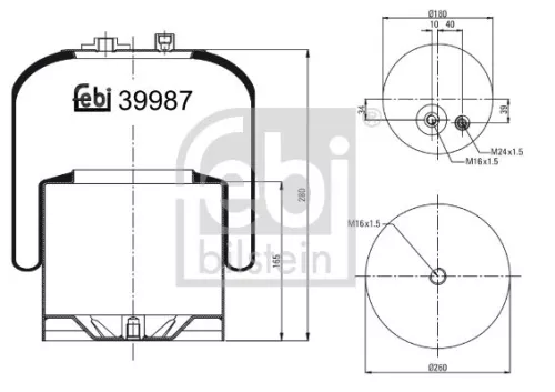 1x Bellow, air suspension