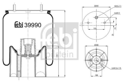 1x Bellow, air suspension