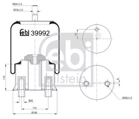 1x Bellow, air suspension