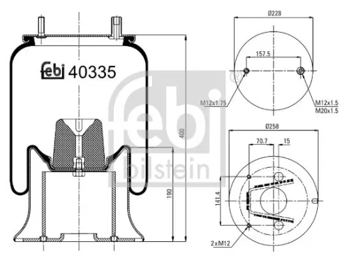 1x Bellow, air suspension