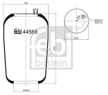 1x Bellow, air suspension