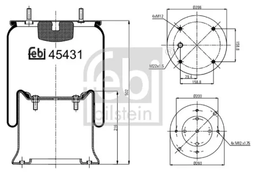 1x Bellow, air suspension
