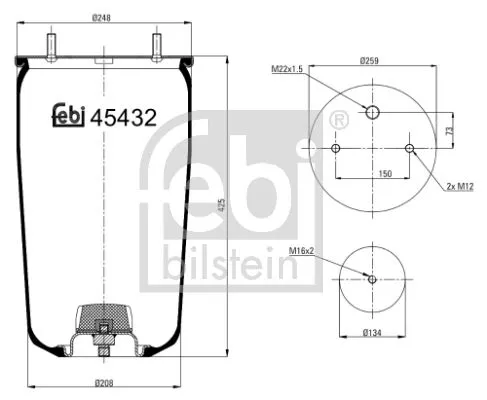 1x Bellow, air suspension