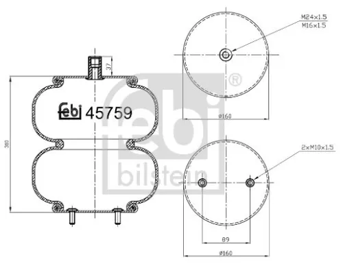 1x Bellow, air suspension