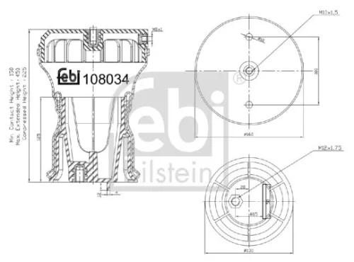 1x Bellow, air suspension