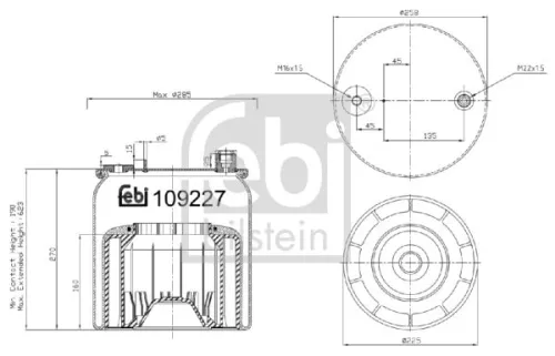 1x Bellow, air suspension