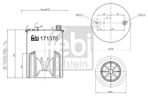1x Bellow, air suspension