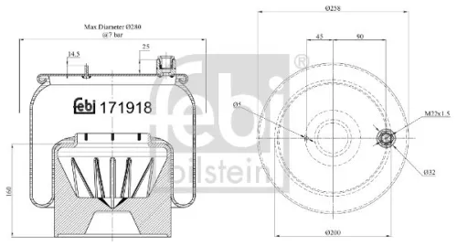 1x Bellow, air suspension