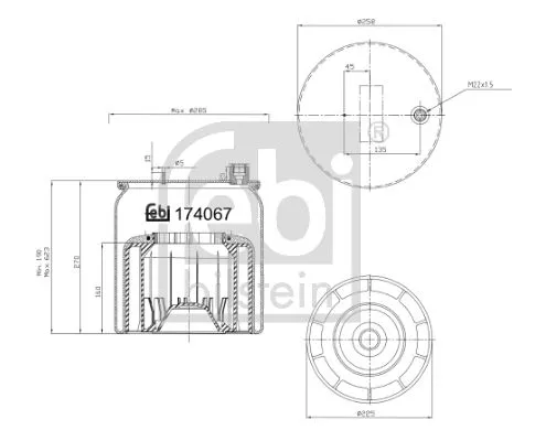 1x Bellow, air suspension