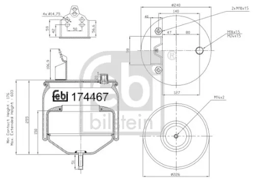 1x Bellow, air suspension