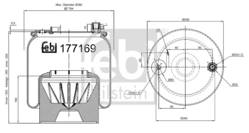 1x Bellow, air suspension