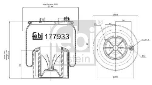 1x Bellow, air suspension