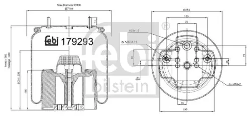 1x Bellow, air suspension