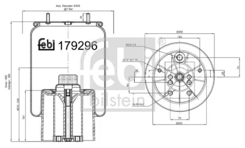 1x Bellow, air suspension