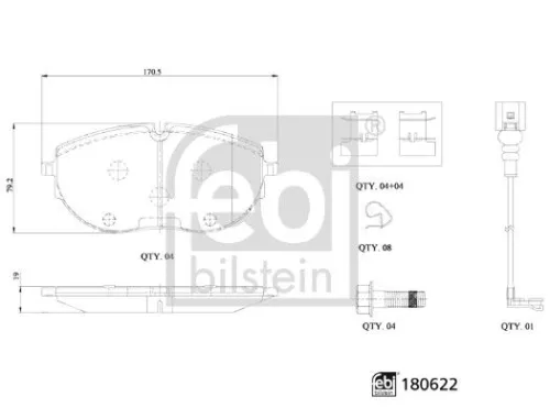 1x Brake Pad Set, disc brake