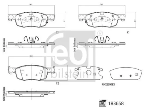 1x Brake Pad Set, disc brake
